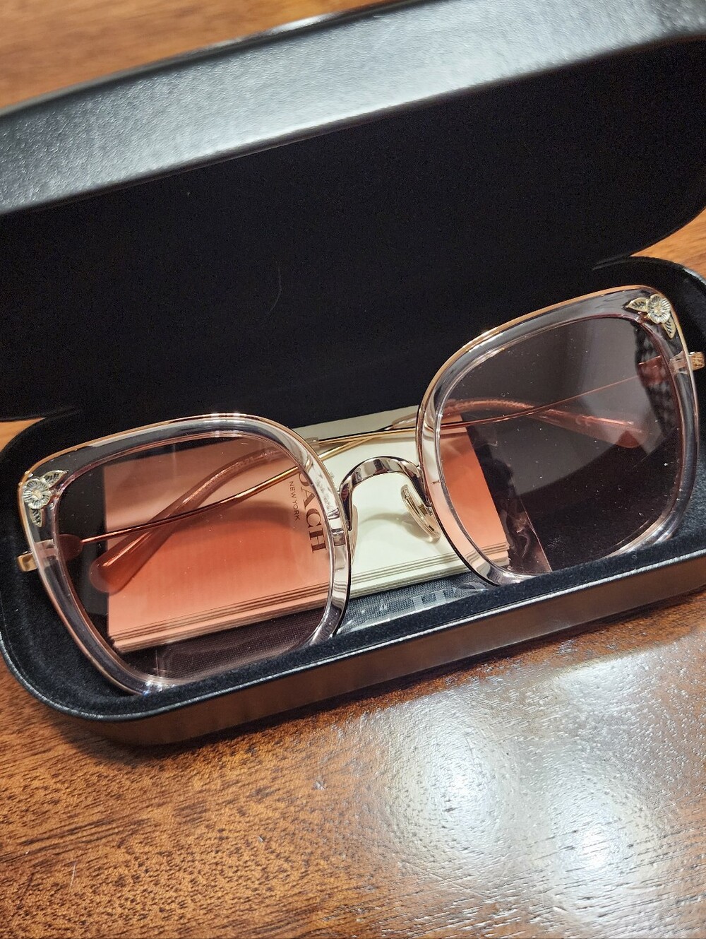 New Coach Tearose Transparent Pink Sunglasses